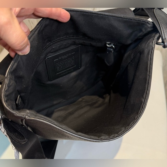 Coach Houston Map Bag, Black Pebble Leather Messenger Bag 2024 4007 - Picture 7 of 9